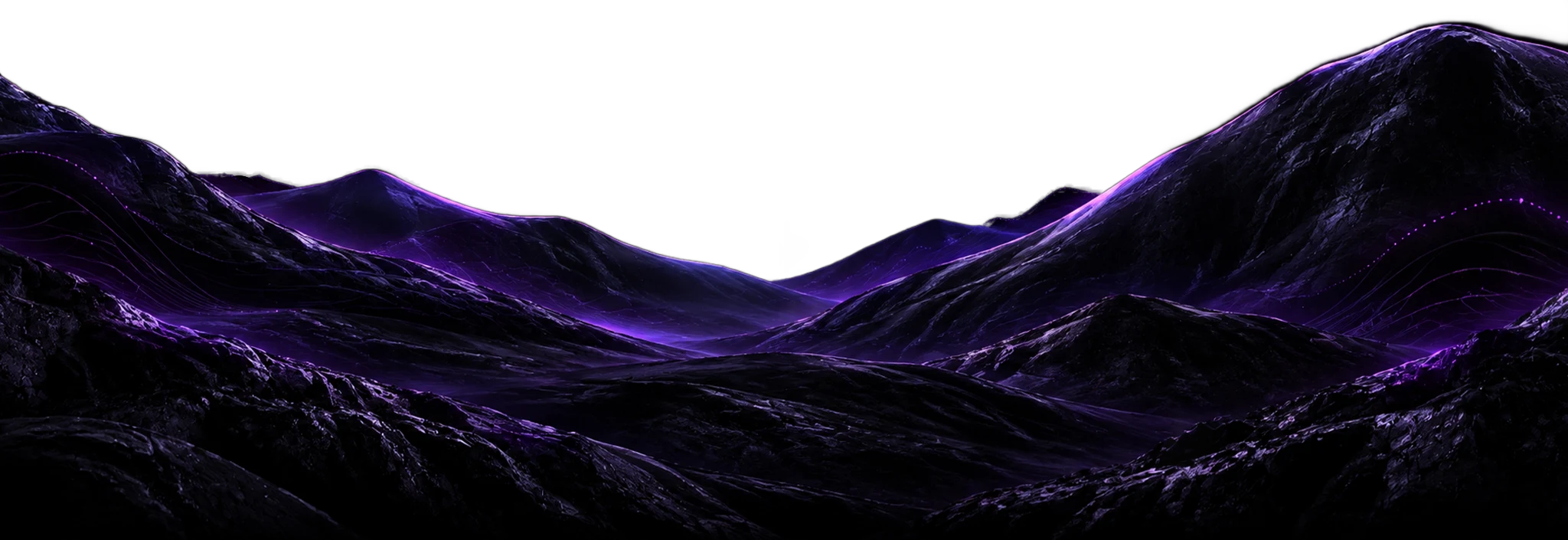 Transparent image of grass hills